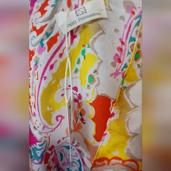 Pretty Persuasions women's OS orange paisley cover-up caftan NWT b… - Picture 6 of 7